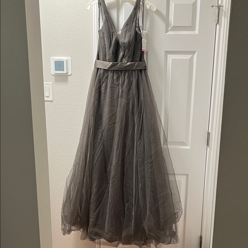 White by Vera Wang Gray Maxi Dress